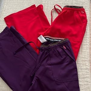 Pair of two heart soul scrub pants